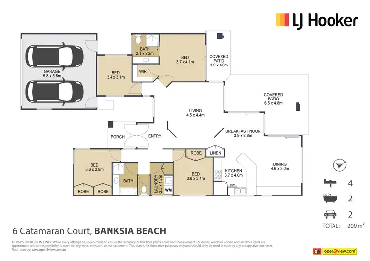 Floorplan of Homely house listing, 6 Catamaran Court, Banksia Beach QLD 4507