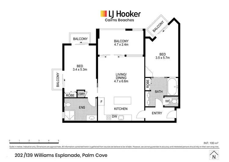 Floorplan of Homely apartment listing, 202/139-143 Williams Esplanade, Palm Cove QLD 4879