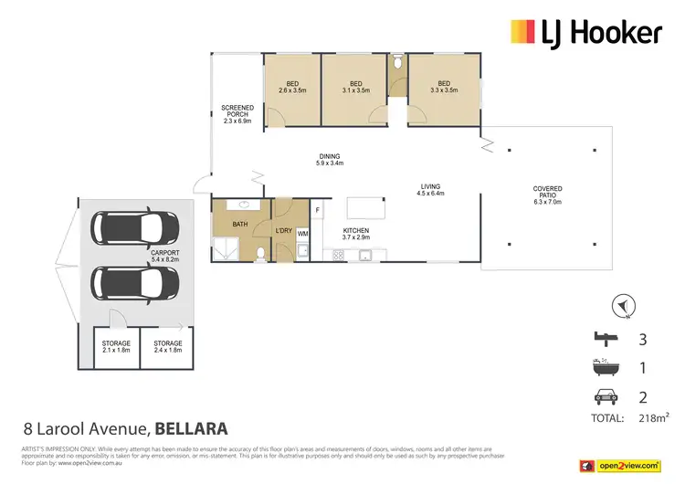 Floorplan of Homely house listing, 8 Larool Avenue, Bellara QLD 4507