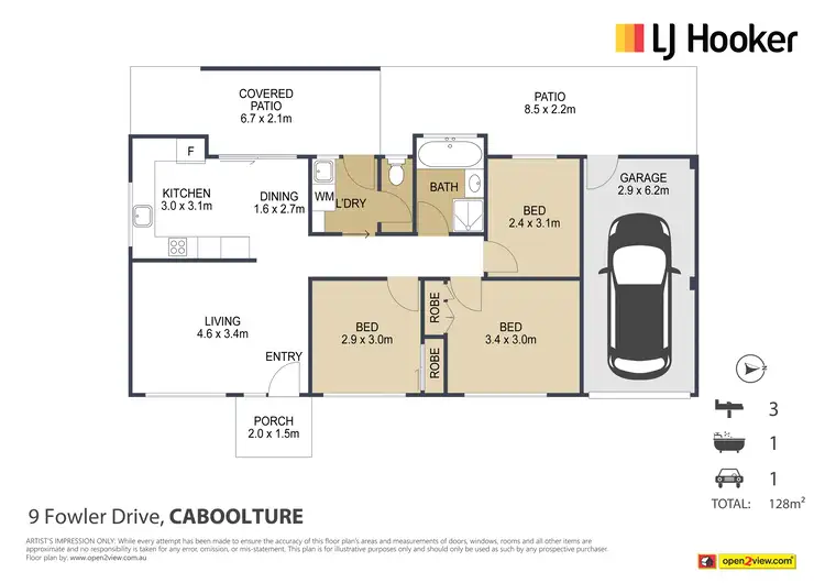 Floorplan of Homely house listing, 9 Fowler Drive, Caboolture South QLD 4510