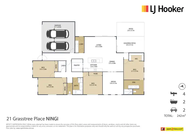 Floorplan of Homely house listing, 21 Grasstree Place, Ningi QLD 4511