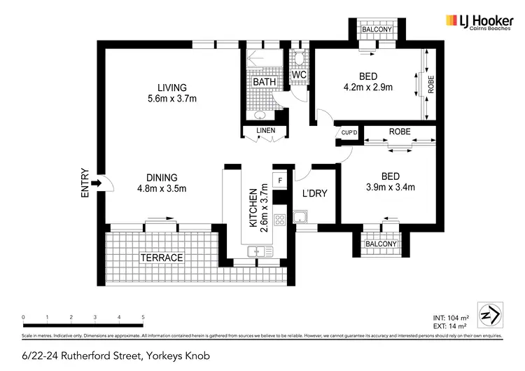Floorplan of Homely unit listing, 6/22-24 Rutherford Street, Yorkeys Knob QLD 4878