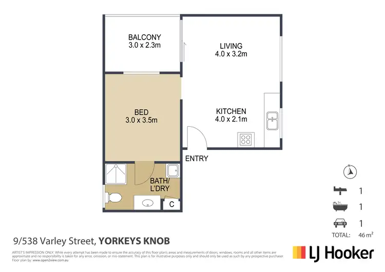 Floorplan of Homely unit listing, 9/538 Varley Street, Yorkeys Knob QLD 4878
