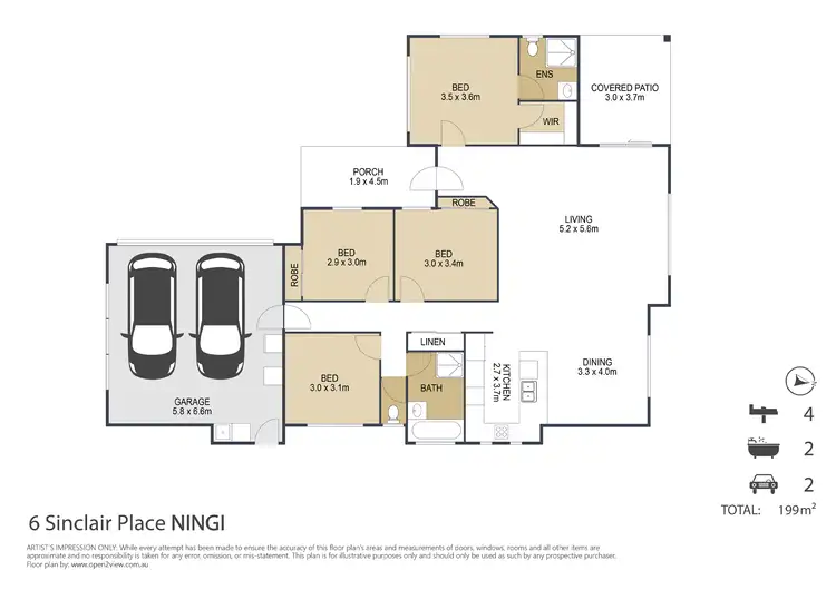 Floorplan of Homely house listing, 6 Sinclair Place, Ningi QLD 4511