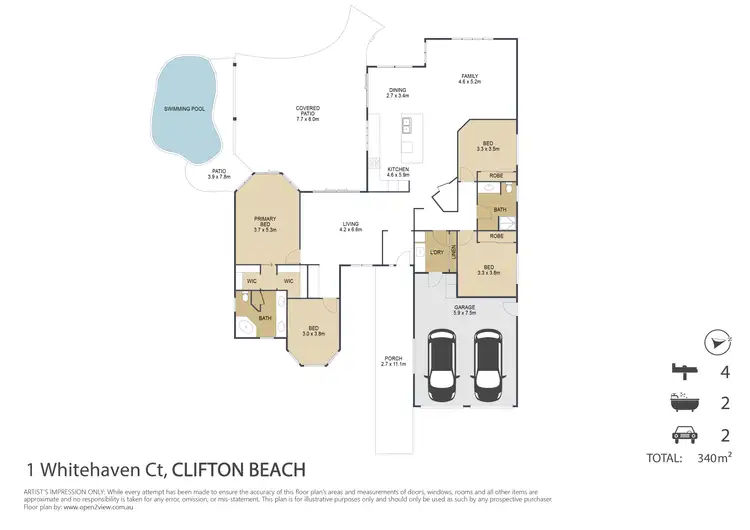 Floorplan of Homely house listing, 1 Whitehaven Court, Clifton Beach QLD 4879