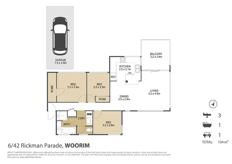 Floorplan of Homely unit listing, 6/42 Rickman Parade, Woorim QLD 4507