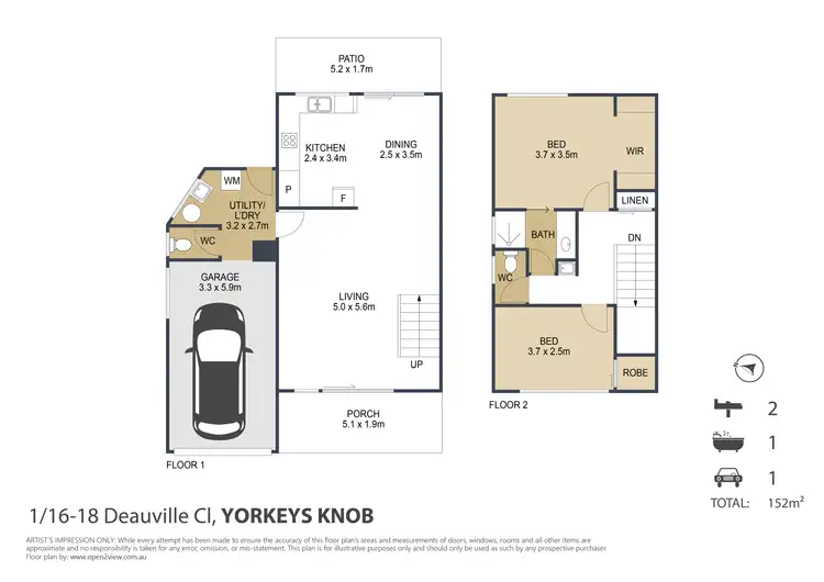 Floorplan of Homely townhouse listing, 1/16-18 Deauville Close, Yorkeys Knob QLD 4878