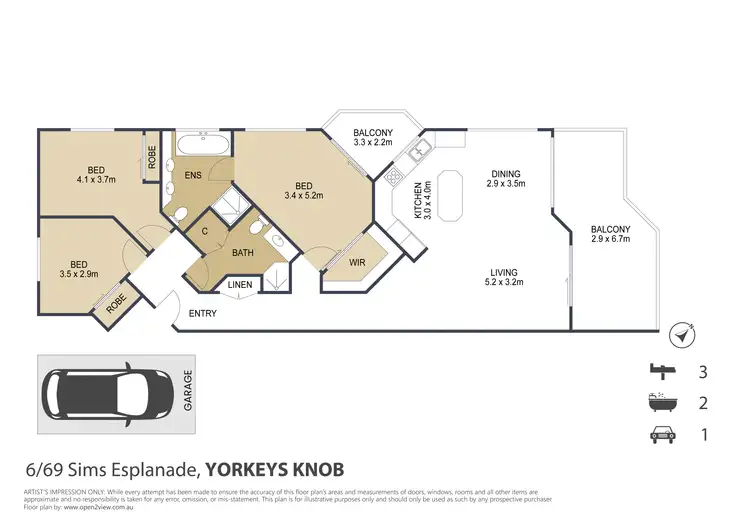 Floorplan of Homely unit listing, 6/69 Sims Esplanade, Yorkeys Knob QLD 4878