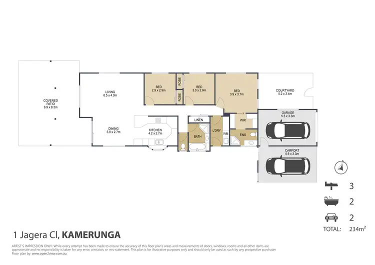 Floorplan of Homely house listing, 1 Jagera Close, Kamerunga QLD 4870