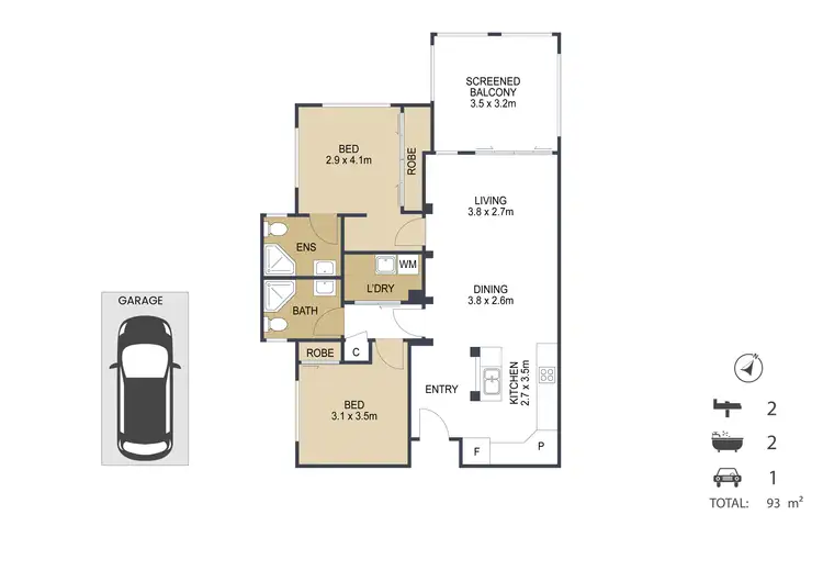 Floorplan of Homely unit listing, 1507/44-62 Clifton Road, Clifton Beach QLD 4879
