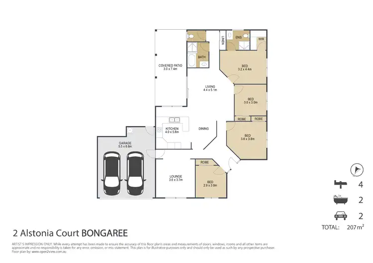 Floorplan of Homely house listing, 2 Alstonia Court, Bongaree QLD 4507