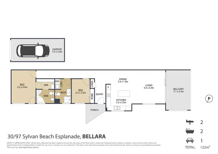 Floorplan of Homely unit listing, 30/97 Sylvan Beach Esplanade, Bellara QLD 4507