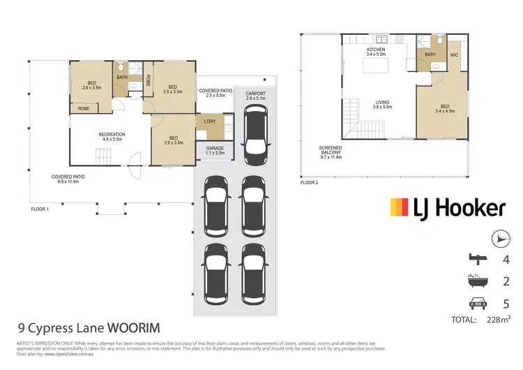 Floorplan of Homely house listing, 9 Cypress Lane, Woorim QLD 4507