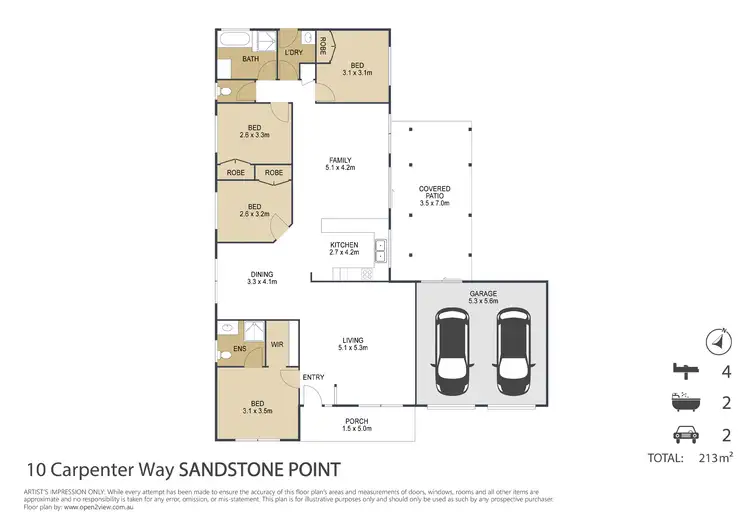 Floorplan of Homely house listing, 10 Carpenter Way, Sandstone Point QLD 4511