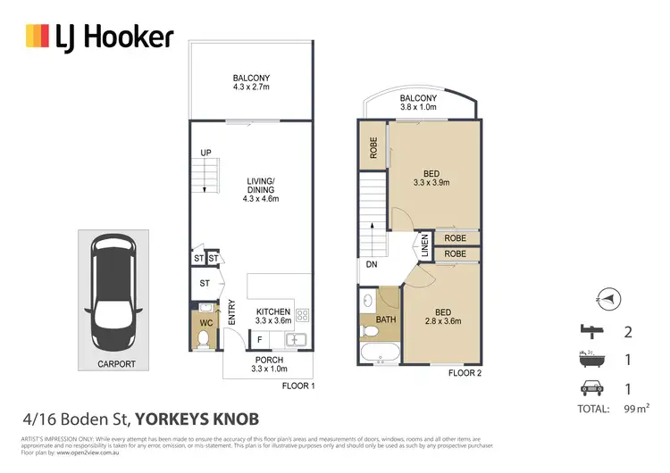 Floorplan of Homely townhouse listing, 4/16 Boden Street, Yorkeys Knob QLD 4878
