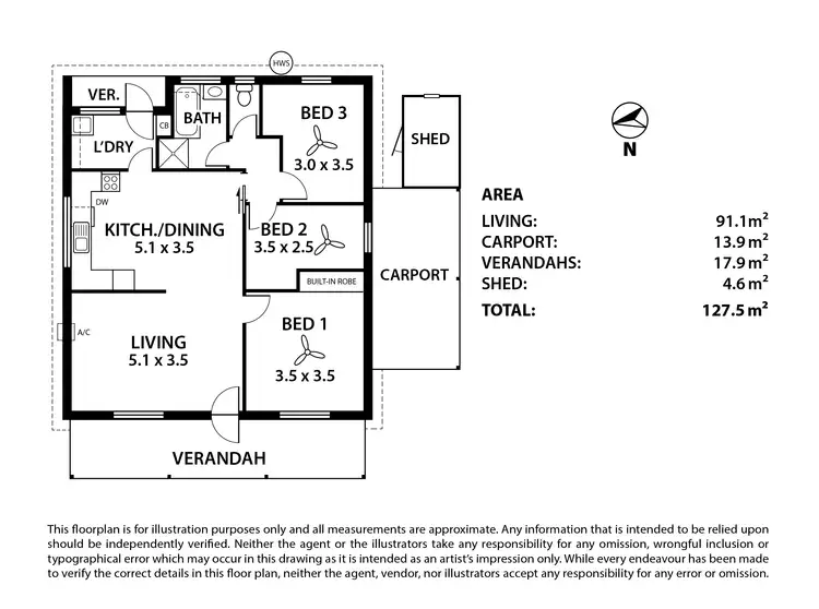 Floorplan of Homely unit listing, 1/1 Kernutt Court, Mount Barker SA 5251