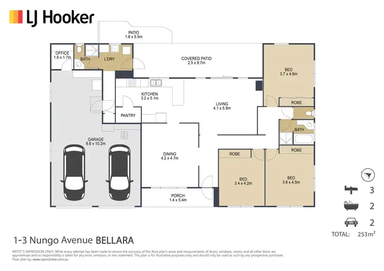 Floorplan of Homely house listing, 1-3 Nungo Avenue, Bellara QLD 4507