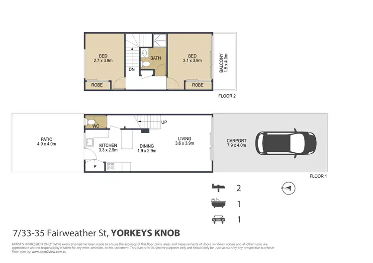 Floorplan of Homely townhouse listing, 7/33-35 Fairweather Street, Yorkeys Knob QLD 4878