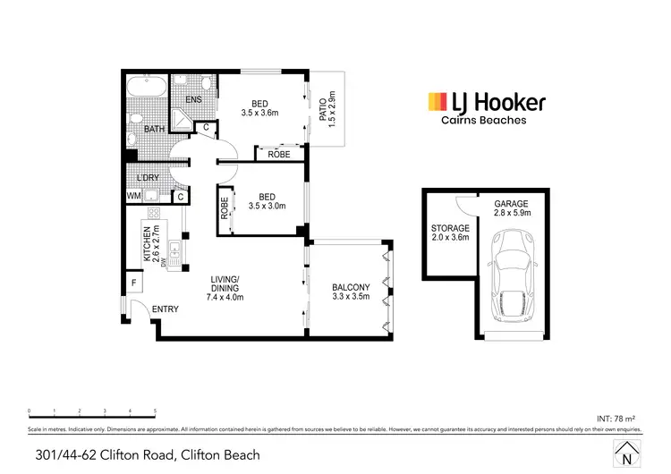 Floorplan of Homely unit listing, 301/44-62 Clifton Road, Clifton Beach QLD 4879