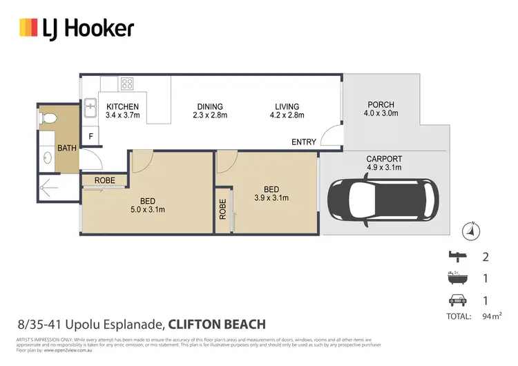 Floorplan of Homely unit listing, 8/35-41 Upolu Esplanade, Clifton Beach QLD 4879