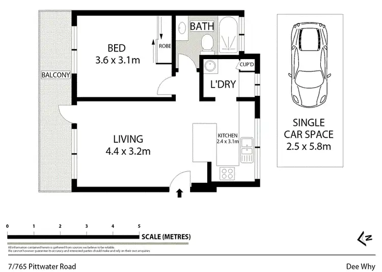 Floorplan of Homely unit listing, 7/765 Pittwater Road, Dee Why NSW 2099