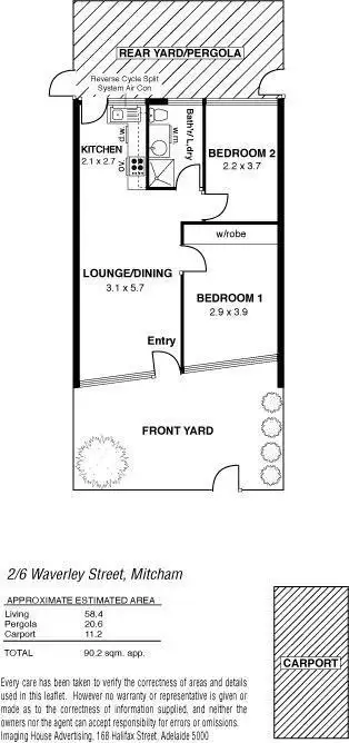 Floorplan of Homely unit listing, 2/6 Waverley Street, Mitcham SA 5062