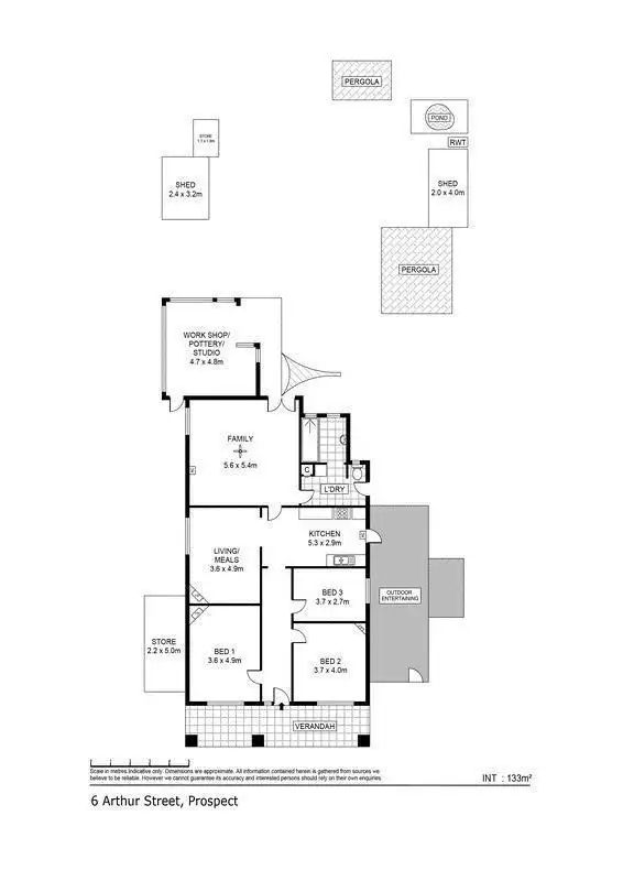 Floorplan of Homely house listing, 6 Arthur Street, Prospect SA 5082