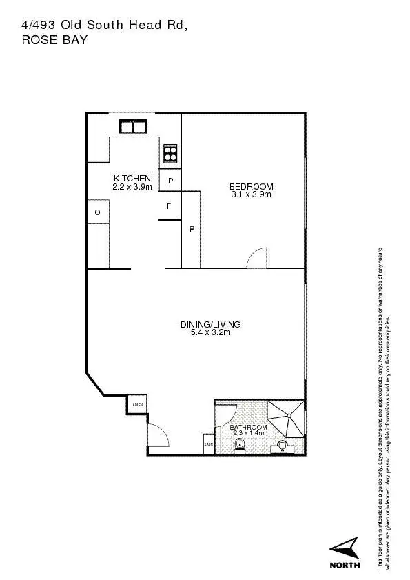 Floorplan of Homely apartment listing, 4/493 Old South Head  Road, Rose Bay NSW 2029