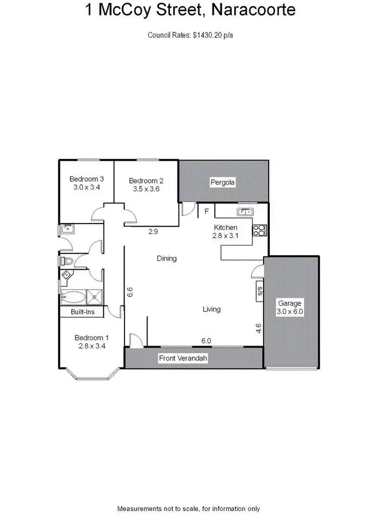 Floorplan of Homely house listing, 1 McCoy Street, Naracoorte SA 5271