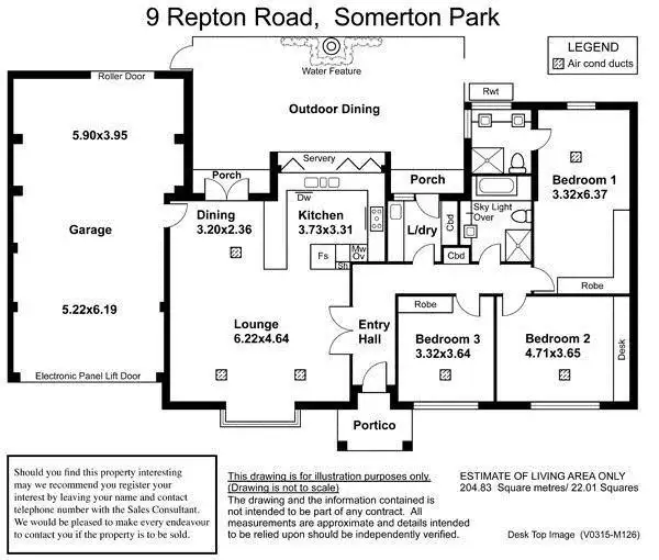 Floorplan of Homely house listing, 9 Repton Road, Somerton Park SA 5044