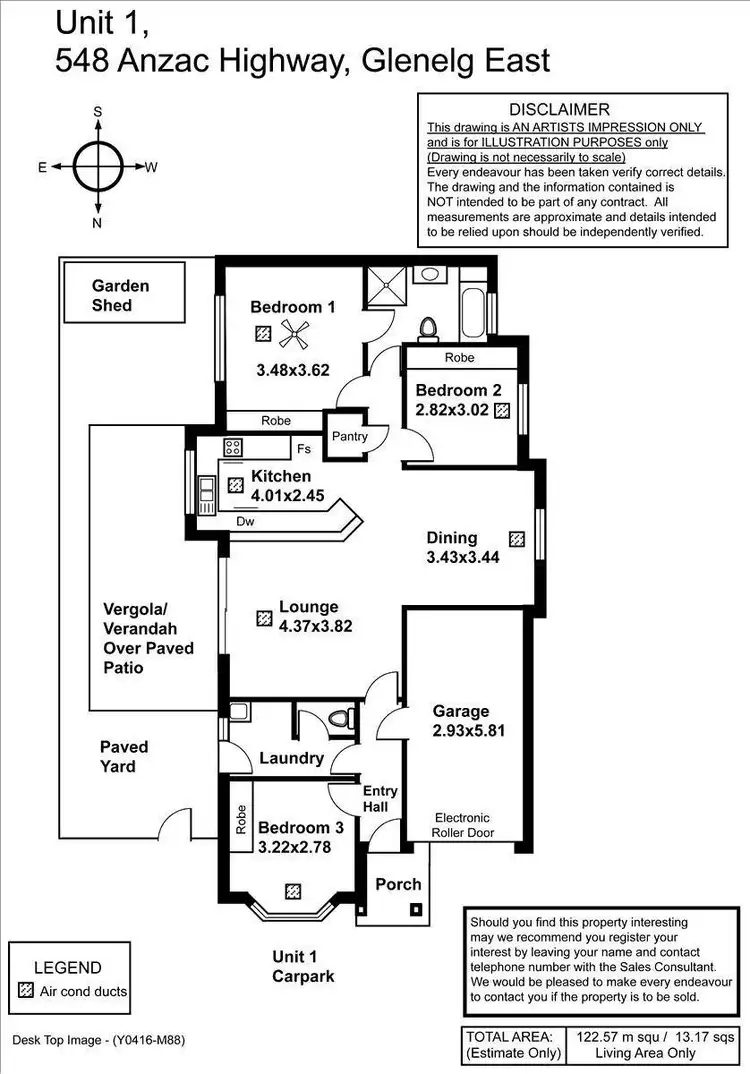 Floorplan of Homely unit listing, 1/548 Anzac Highway, Glenelg East SA 5045