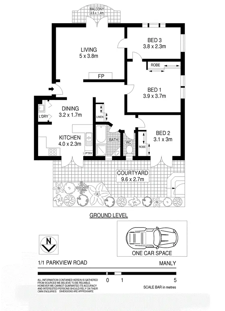 Floorplan of Homely apartment listing, 1/1 Parkview Road, Manly NSW 2095