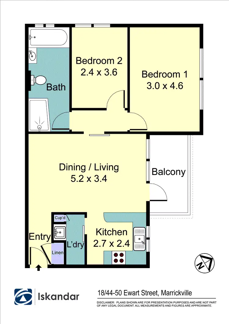 Floorplan of Homely apartment listing, 18/ 44-50 Ewart Street, Marrickville NSW 2204