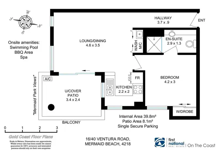 Floorplan of Homely apartment listing, 16/40-44 Ventura Road, Mermaid Beach QLD 4218