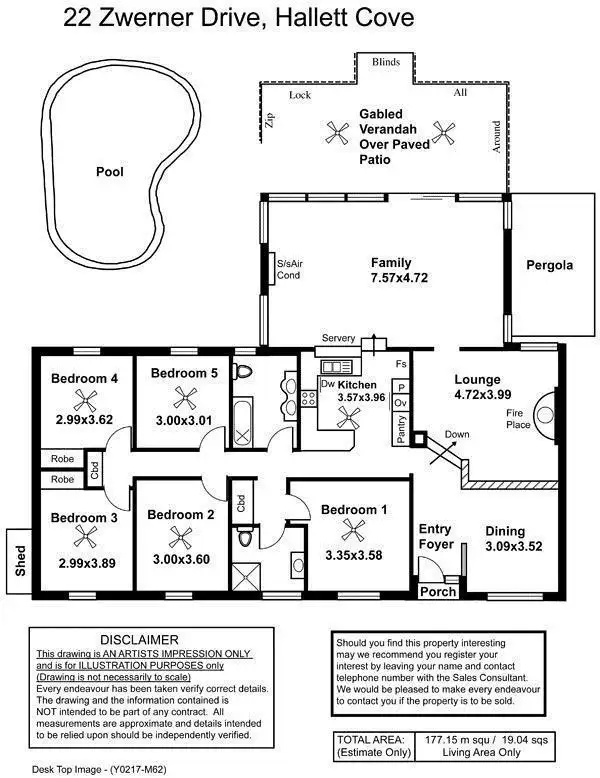 Floorplan of Homely house listing, 22 Zwerner Drive, Hallett Cove SA 5158