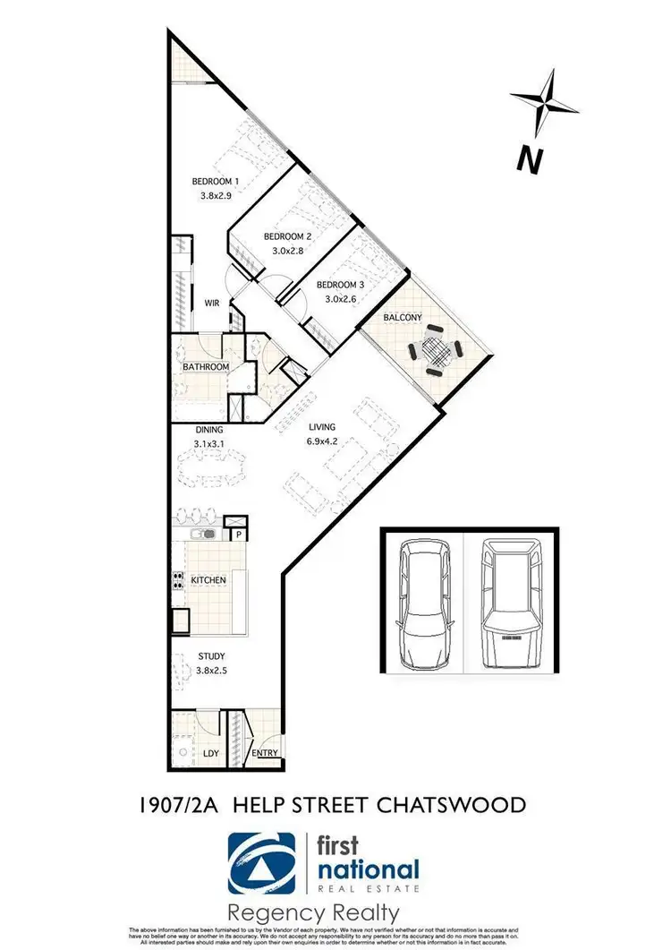 Floorplan of Homely apartment listing, 1907/2A Help Street, Chatswood NSW 2067