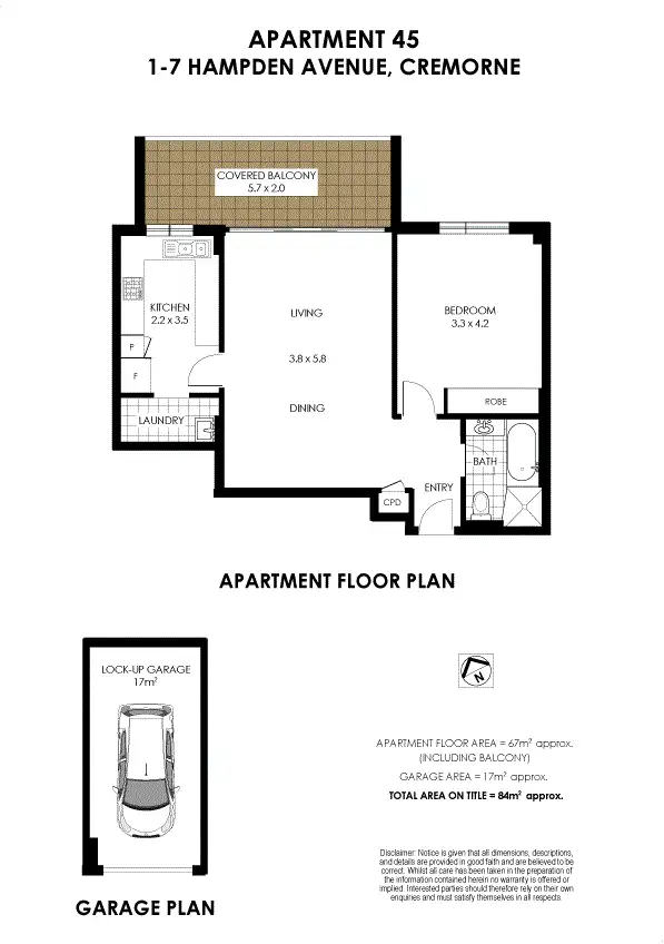 Floorplan of Homely apartment listing, 45/1-7 Hampden Avenue, Cremorne NSW 2090