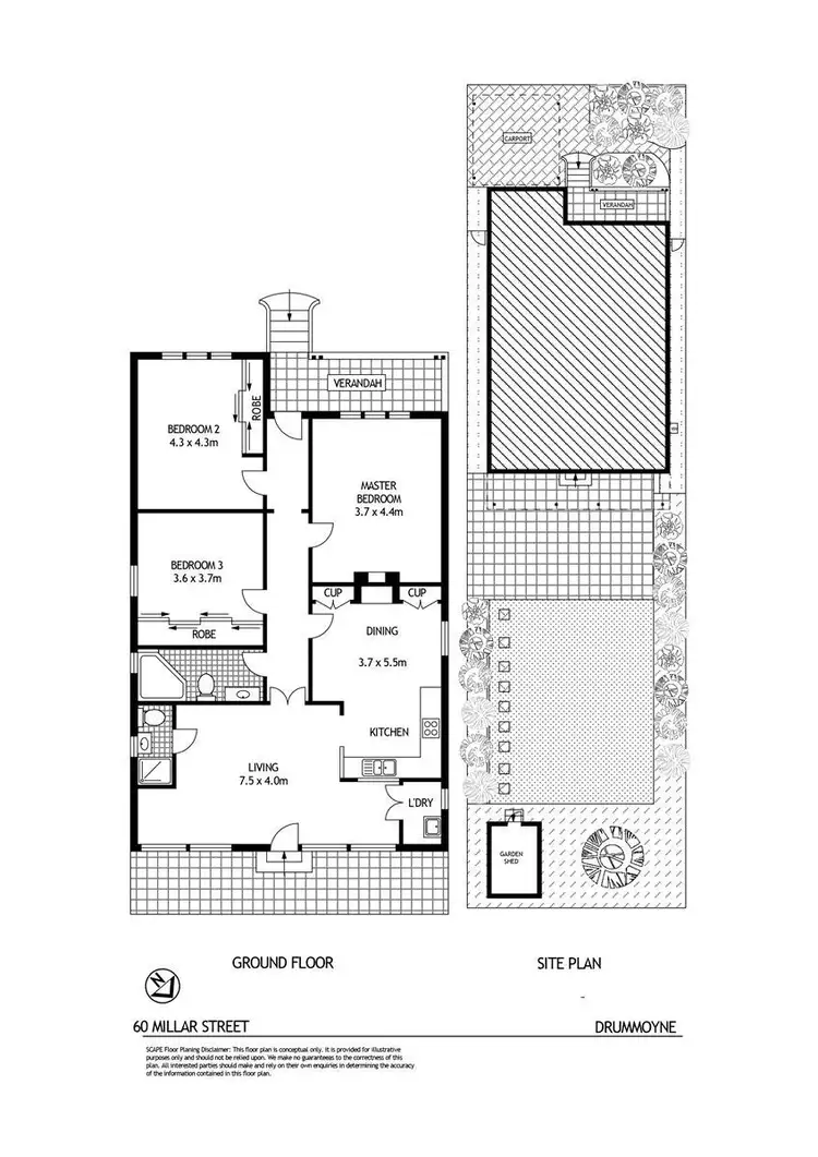Floorplan of Homely house listing, 60 Millar Street, Drummoyne NSW 2047