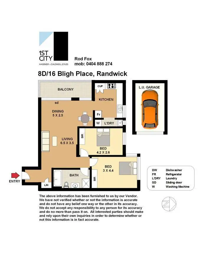 Floorplan of Homely apartment listing, 8D/16 Bligh Place, Randwick NSW 2031