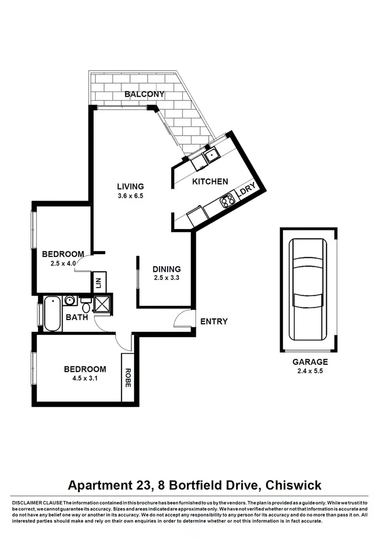 Floorplan of Homely apartment listing, 23/8 Bortfield Drive, Chiswick NSW 2046