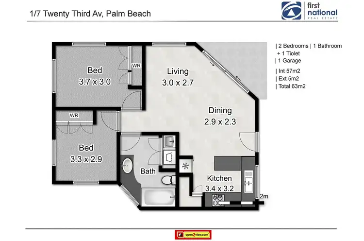 Floorplan of Homely unit listing, 1/7 Twenty Third Avenue, Palm Beach QLD 4221