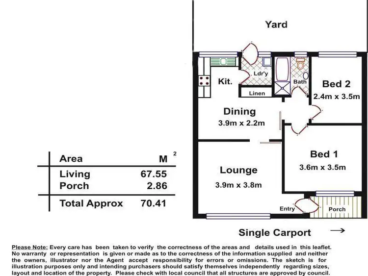 Floorplan of Homely unit listing, 3/33 Milton Street, Oaklands Park SA 5046