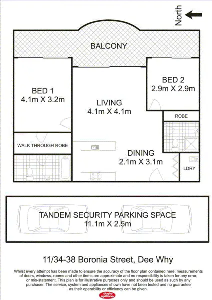 Floorplan of Homely unit listing, 11/34-38 Boronia Street, Dee Why NSW 2099