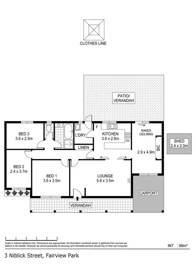 Floorplan of Homely house listing, 3 Niblick Street, Fairview Park SA 5126