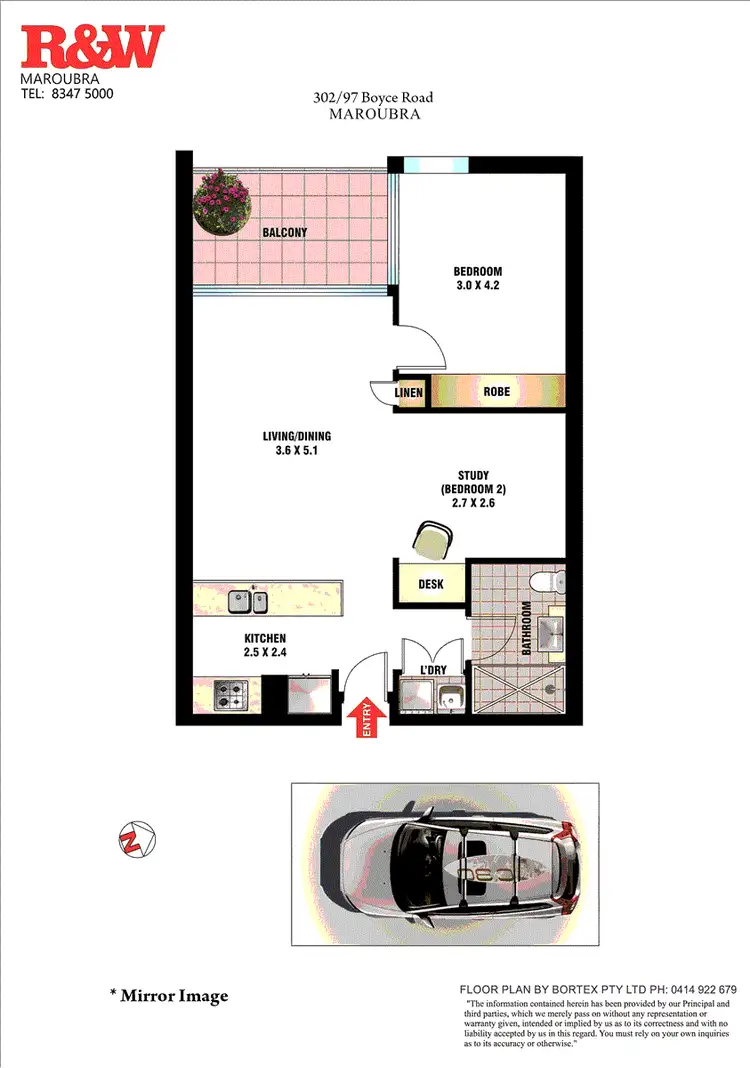 Floorplan of Homely apartment listing, 302/97 Boyce Road, Maroubra NSW 2035