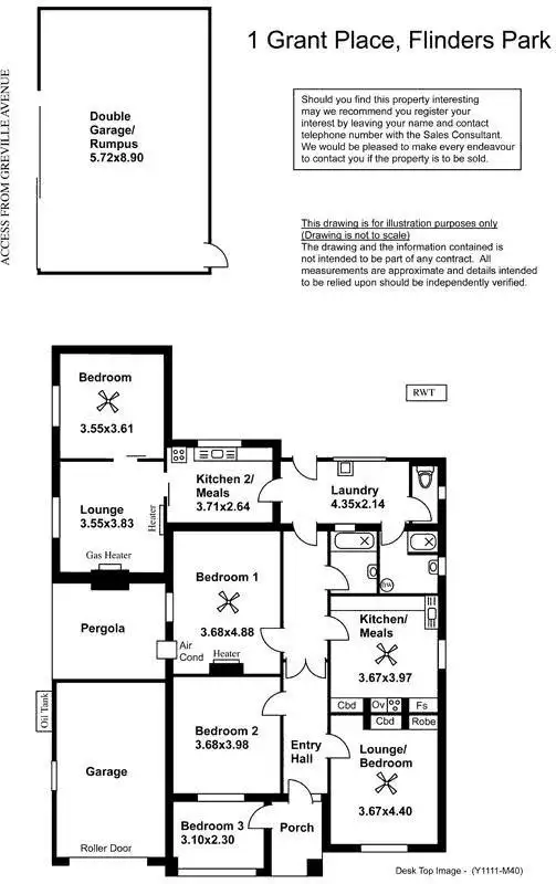 Floorplan of Homely house listing, 1 Grant Place, Flinders Park SA 5025