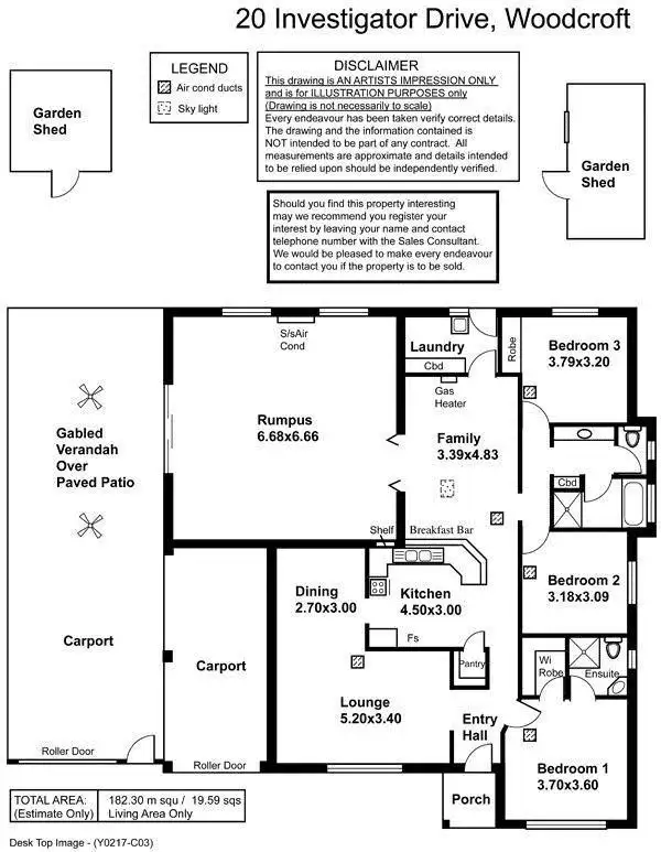 Floorplan of Homely house listing, 20 Investigator Drive, Woodcroft SA 5162