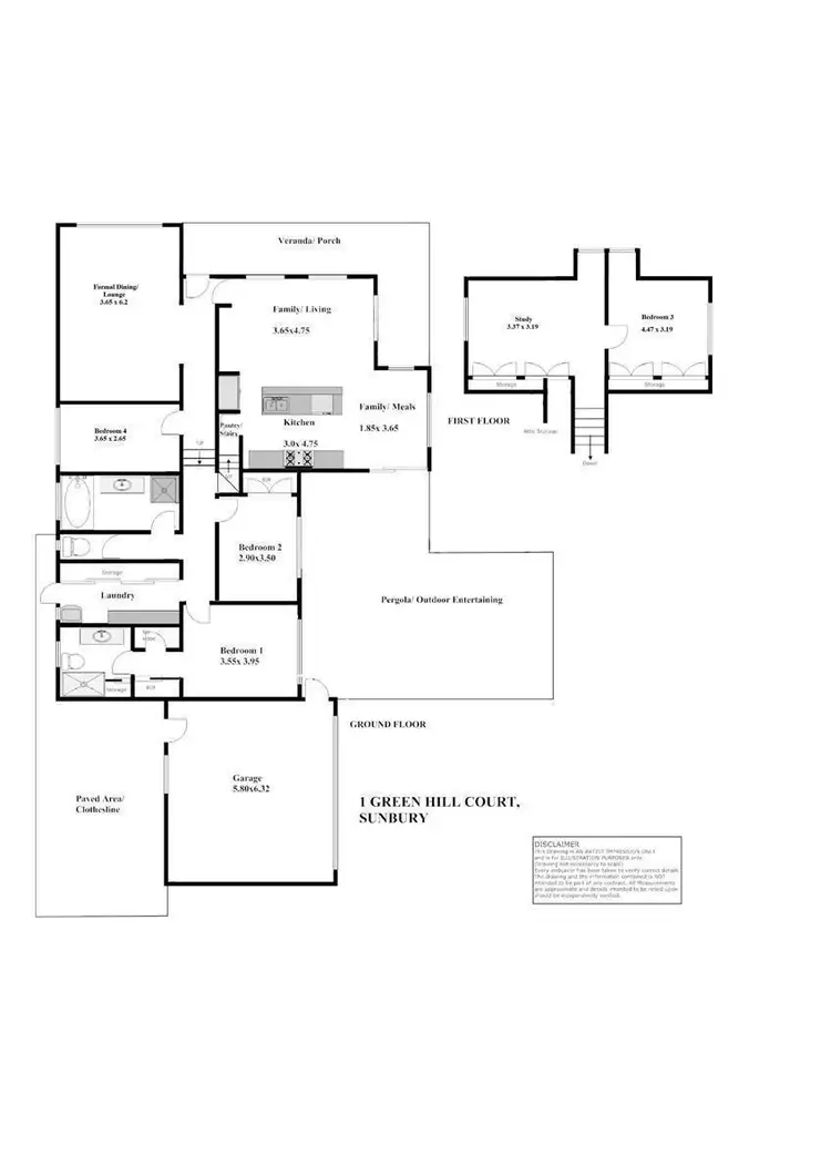 Floorplan of Homely house listing, 1 Greenhill Court, Sunbury VIC 3429