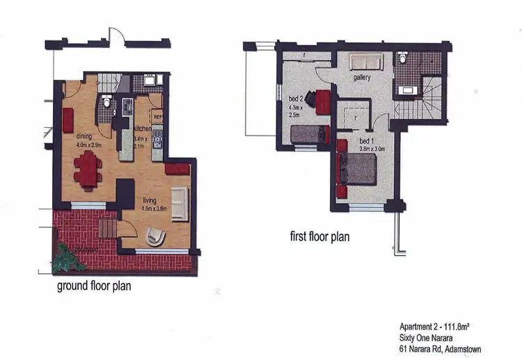 Floorplan of Homely apartment listing, 2/63 Narara Road, Adamstown NSW 2289