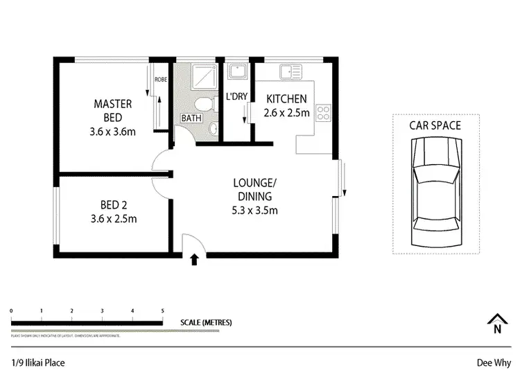 Floorplan of Homely unit listing, 1/9 Ilikai Place, Dee Why NSW 2099